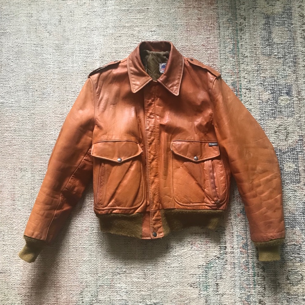 Schott leather bomber jacket sz 42
